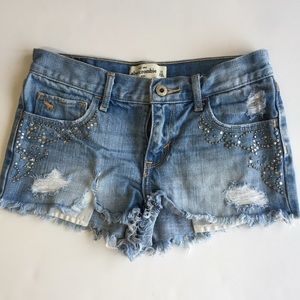 Abercrombie Kids Embellished Cutoff Jean Shorts